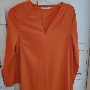 Orange and White Kaftan Swimsuit Cover Up- Size Small